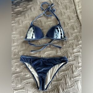 Pink By Victoria’s Secret velvet Tie Dye Blue Push-up Bra bikini Fully Lined S